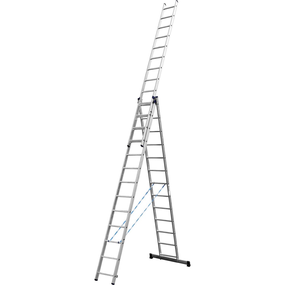 Универсальная трехсекционная лестница СИБИН лестница трехсекционная алюмет 5313 количество ступеней 3х13