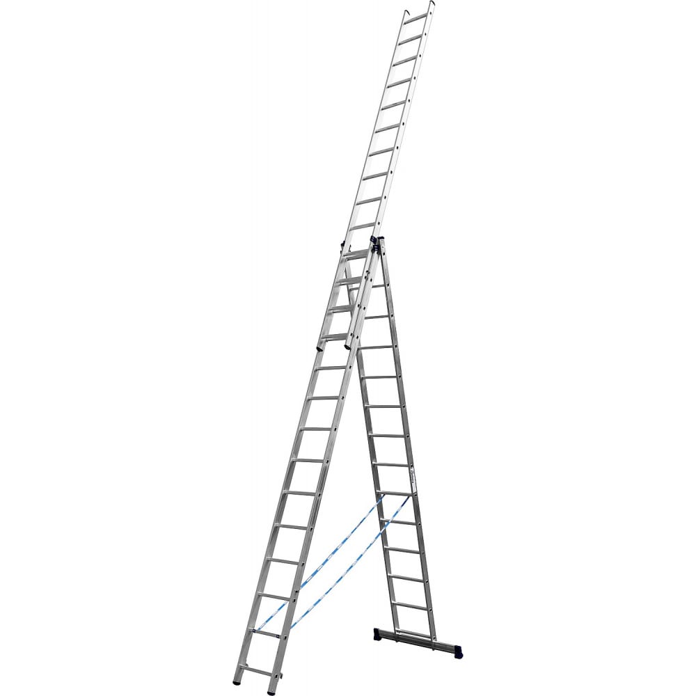 Универсальная трехсекционная лестница СИБИН лестница сибин 38833 09 трехсекционная со стабилизатором 9 ступеней