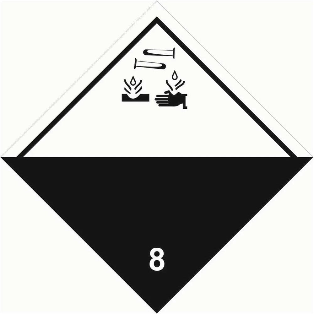 Знак EKF для маркировки опасных грузов "Кл.8" 250x250 мм, пленка самоклеящаяся ГОСТ 19433-88 an-7-08