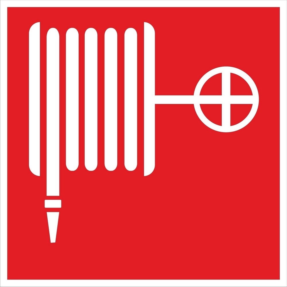 Знак EKF F 02 "Пожарный кран" 200x200 мм, пластик ГОСТ Р 12.4.026-2001 pn-f-02