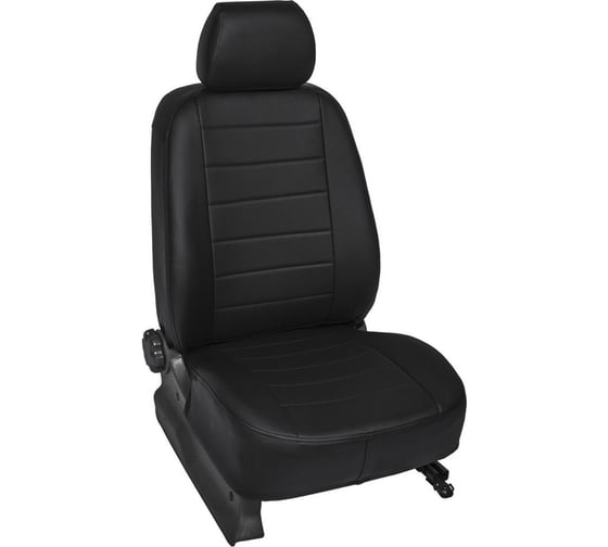 Изображение товара Авточехлы Rival Строчка (зад.сп. цельная) Volkswagen Polo SD 2010-2020, эко-кожа, черные, SC.5803.1