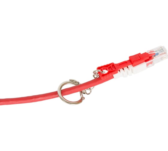 Изображение товара Коммутационный шнур с замком NIKOMAX U/UTP 4 пары, красный, 1,5м NMC-PC4UE55B-015-CS-RD