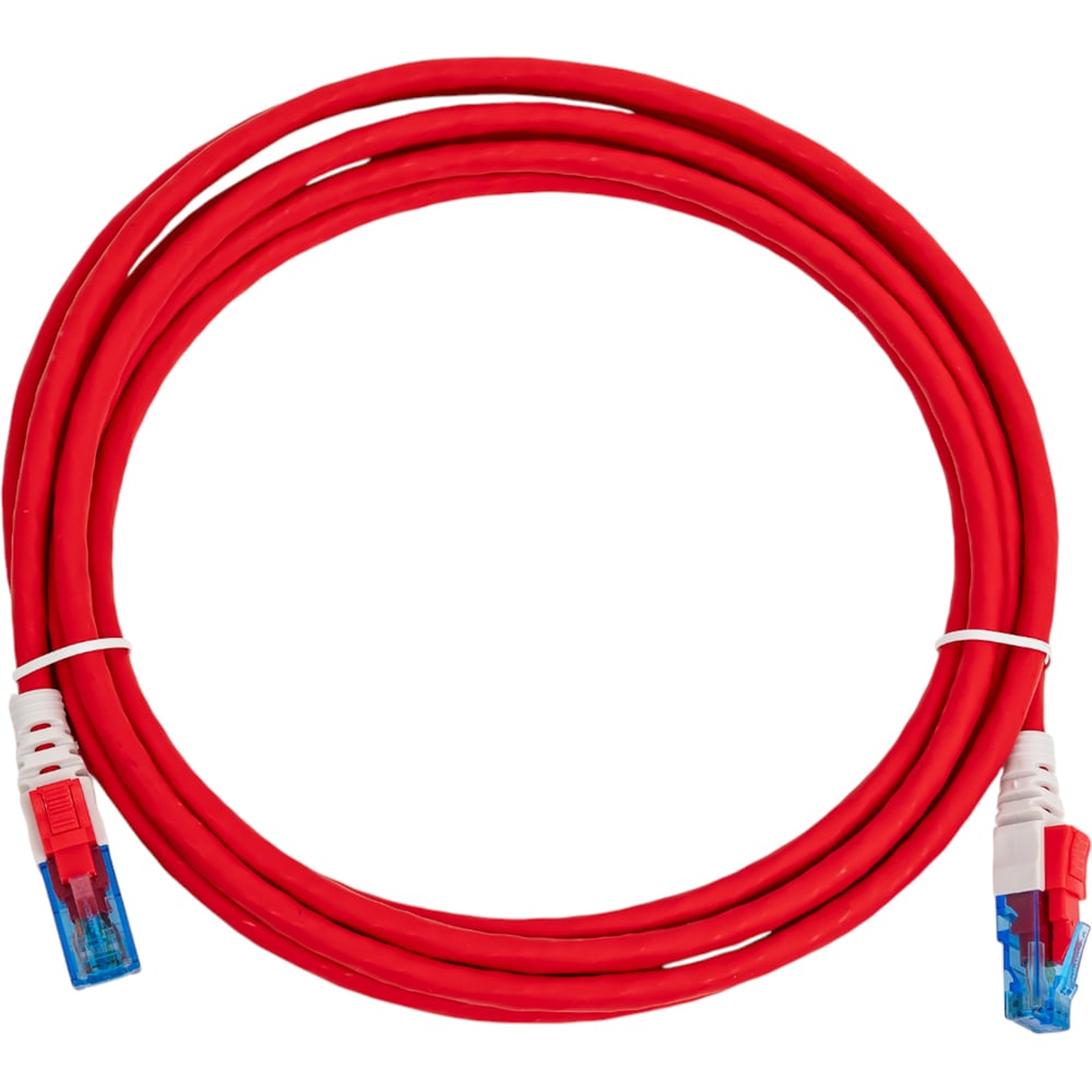 Изображение товара Коммутационный шнур с замком NIKOMAX U/UTP 4 пары, красный, 3м NMC-PC4UE55B-030-CS-RD