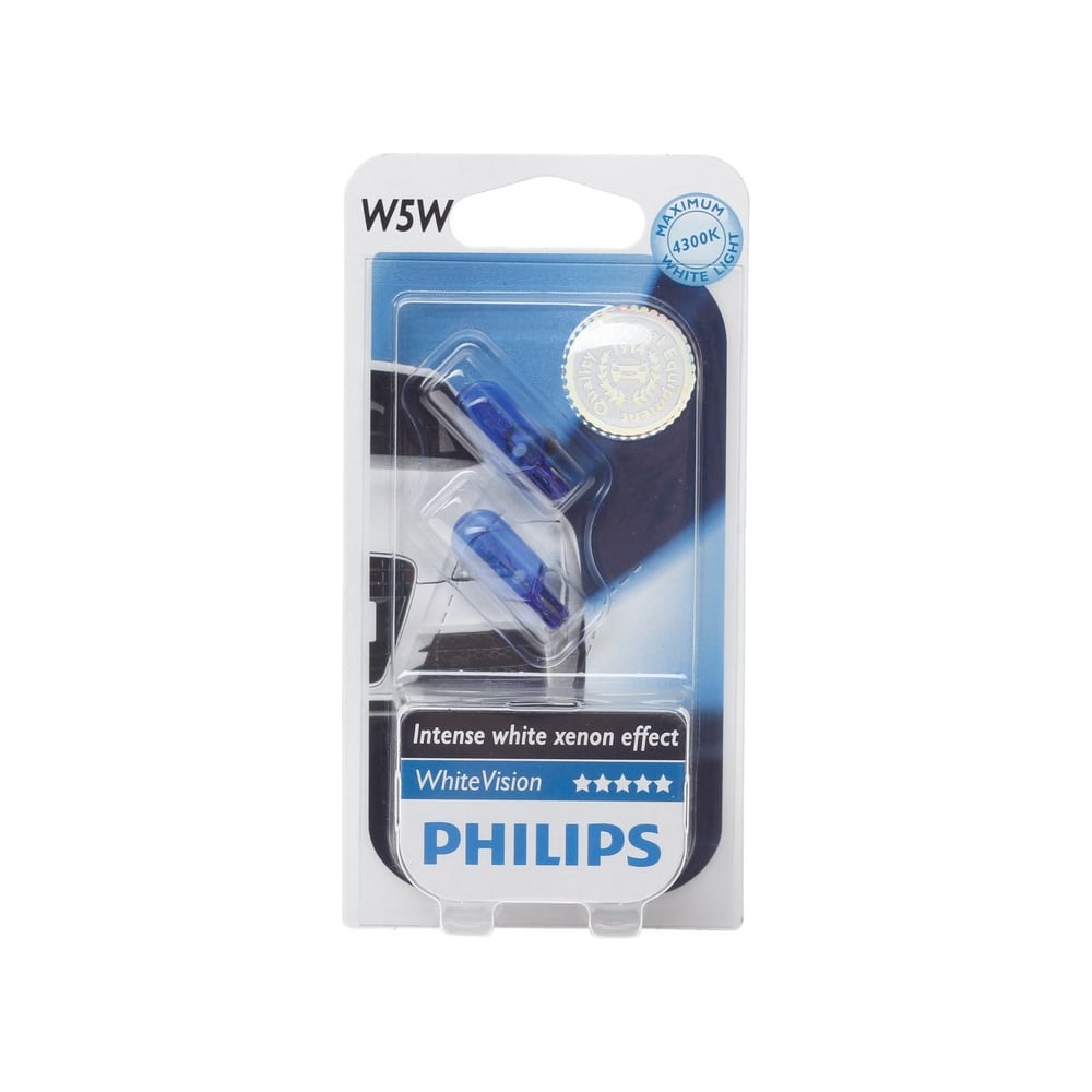 фото Автолампа, 2шт. philips w5w w2.1 9.5d vision 4300k 12v,1,10 12961nbvb2