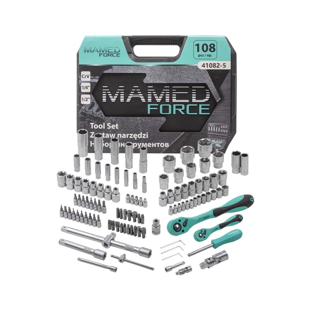 Изображение товара Набор инструментов profi 108пр. 1/4",1/2"(6гр)(4-32мм) MAMEDFORCE MF-41082-5(54627)