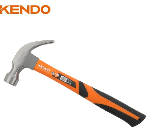 Изображение товара Молоток-гвоздодер с фиберглассовой рукояткой KENDO 225 гр 25107