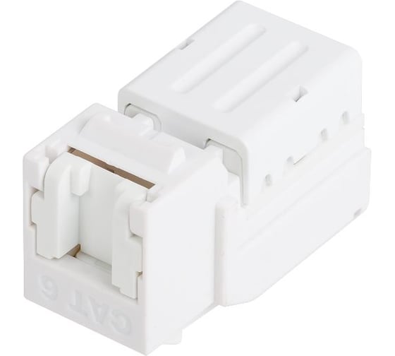 Изображение товара Модуль-вставка NIKOMAX типа Keystone, неэкранированный, со шторкой, белый NMC-KJUE2-ST-WT