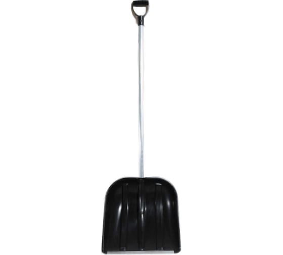 Изображение товара Лопата пластиковая ООО Агростройлидер №10 410x420мм с алюминиевой планкой с деревянным черенком и v-ручкой в сборе СНЕГ-01.27.21