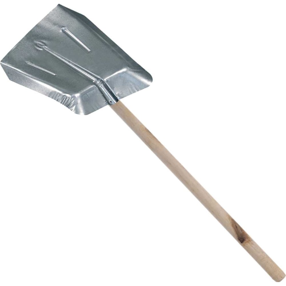 Изображение товара Лопата ООО Агростройлидер оцинкованная 380x380мм без планки с деревянным черенком 1200мм в сборе СНЕГ-03.23.2