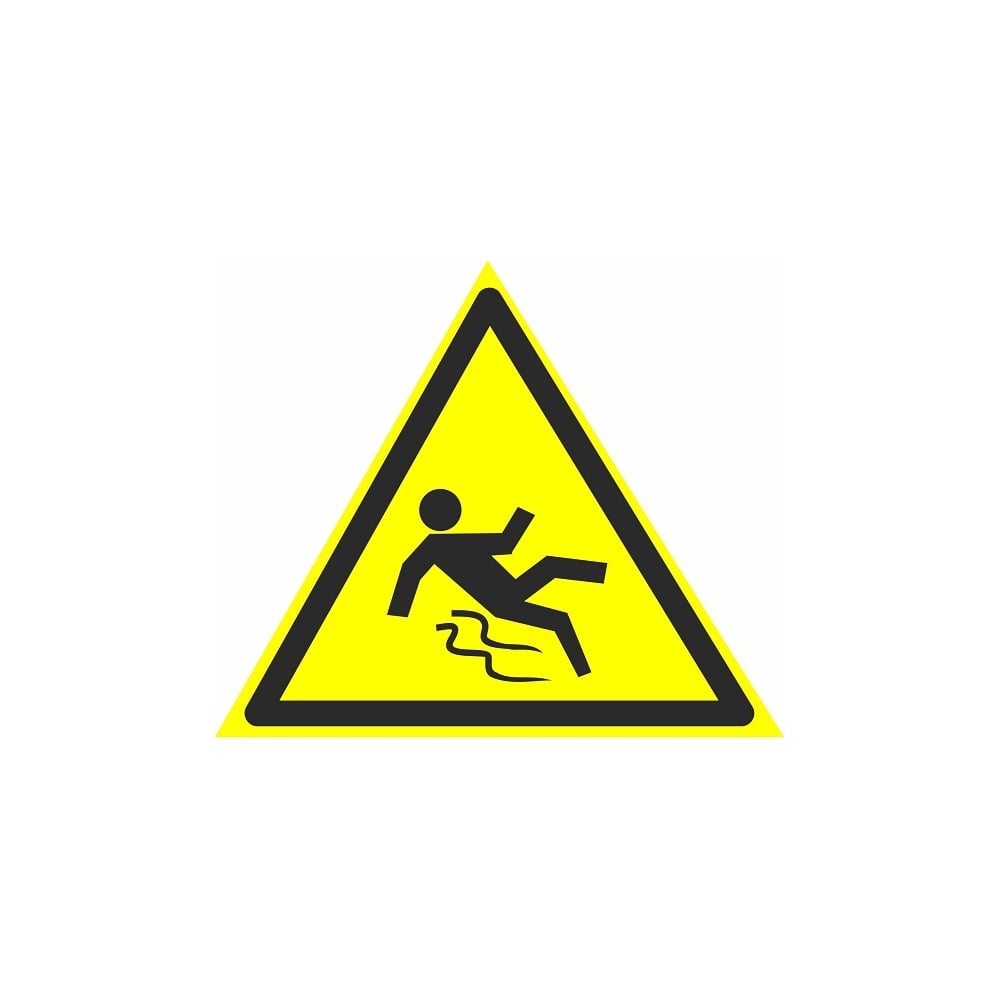 Изображение товара Знак EKF W 28 "Осторожно. Скользко" 200x200x200 мм, пластик, ГОСТ Р 12.4.026-2001 pn-w-28