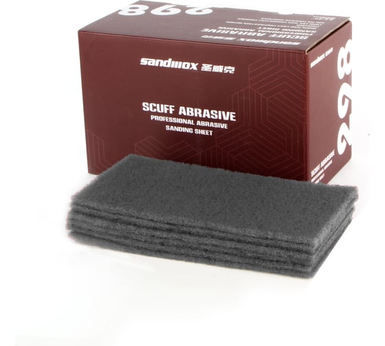Изображение товара Лист шлифовальный на нетканой основе Premium Scuff 3 шт, 115x230 мм, P1500, ультратонкий, серый SANDWOX 298.11.23.1500.3