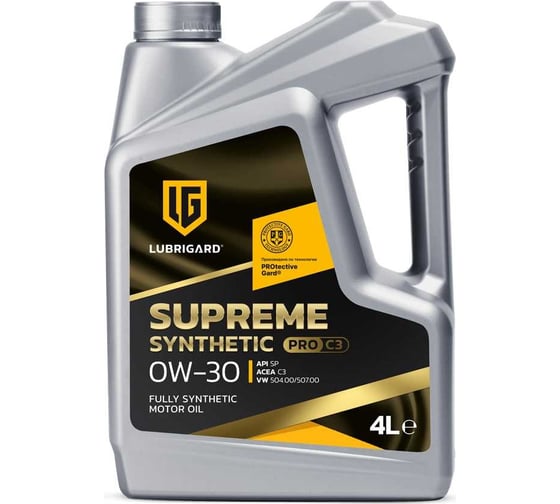 Изображение товара Моторное масло lubrigard SUPREME SYNTHETIC PRO C3, 0W-30 LGPSPMSC3030CH16
