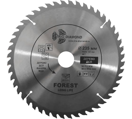 Изображение товара Диск пильный TRIO-DIAMOND 235x32/30x48Т Forest Long Life FLL838