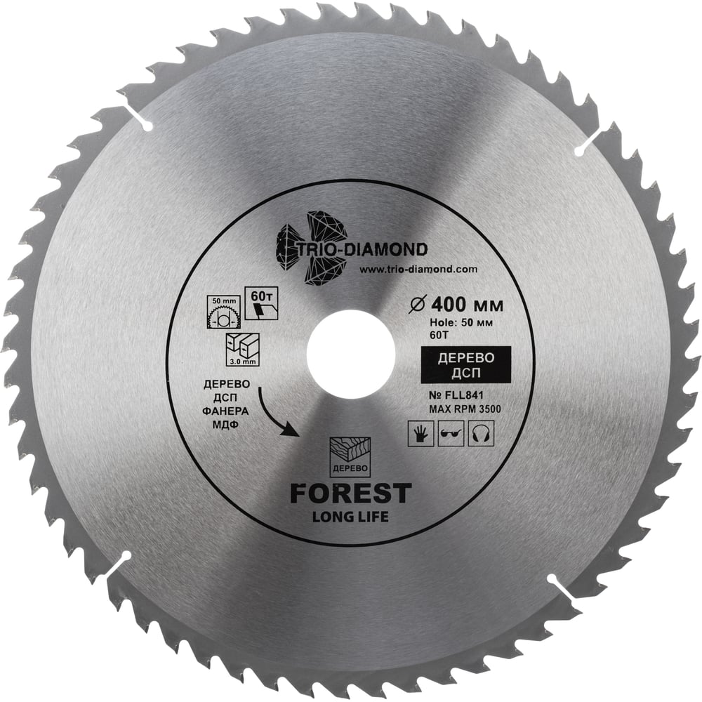 Изображение товара Пильный диск по дереву TRIO-DIAMOND 400 мм 60 зубьев для точного распила