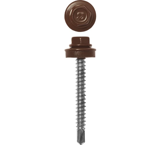 Изображение товара Саморезы Зубр для крепления кровельных материалов к деревянной обрешетке, цвет RAL 8017 шоколадно-коричневый, оцинкованный, 4,8x35мм, 380шт 4-300315-48-035-8017