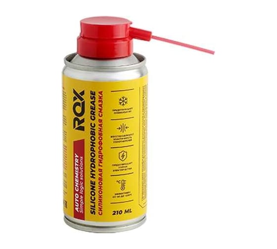 Изображение товара Силиконовая смазка спрей ROX SILICONE HYDROPHOBIC GREASE аэрозольный баллон 210 мл R164