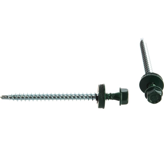 Изображение товара Саморезы Зубр для крепления кровельных материалов к деревянной обрешетке, цвет RAL 6005 зеленый насыщенный, оцинкованный, 4,8x65мм, 180шт 4-300315-48-065-6005