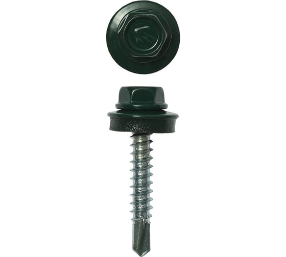 Изображение товара Саморезы Зубрдля крепления кровельных материалов к деревянной обрешетке, цвет RAL 6005 зеленый насыщенный, оцинкованный, 4,8x80мм, 700шт 4-300310-48-080-6005