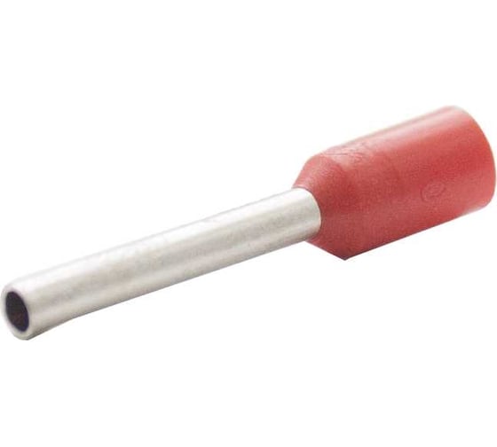 Изображение товара Штыревой втулочный изолированный наконечник Engard ншви 1-12 цвет красный (1 пакет/50 шт.) NSHvI-1-12-R