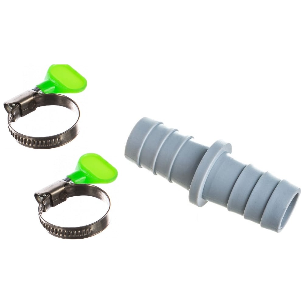 Изображение товара Штуцер для сливных шлангов в комплекте с хомутами d22/22 мм FT Group 773444