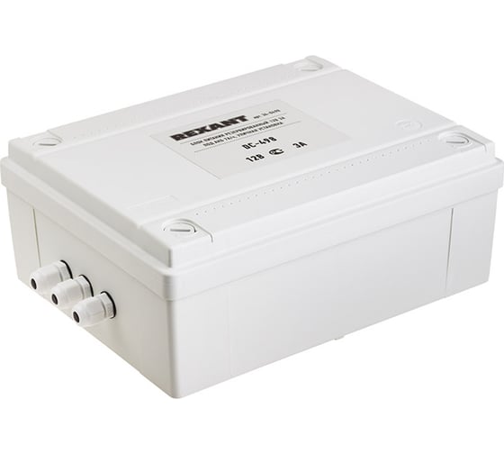 Изображение товара Блок питания REXANT резервированный 12в, 3а, под акб 7а/ ч, уличная установка dc-498 34-0498