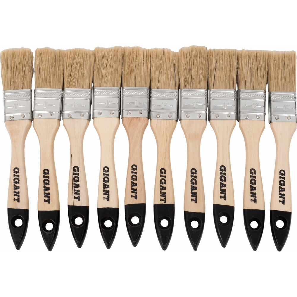 Изображение товара Плоская кисть Gigant FB-25 25 мм 10 шт для окраски лаками и эмалями