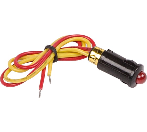 Изображение товара Индикатор REXANT d8 12в с проводом красный led (wl-04) 10 шт 36-4710