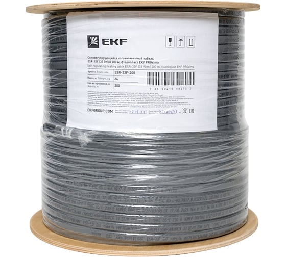Изображение товара Саморегулирующийся нагревательный кабель EKF esr-25f, 200 м ESR-25F-200