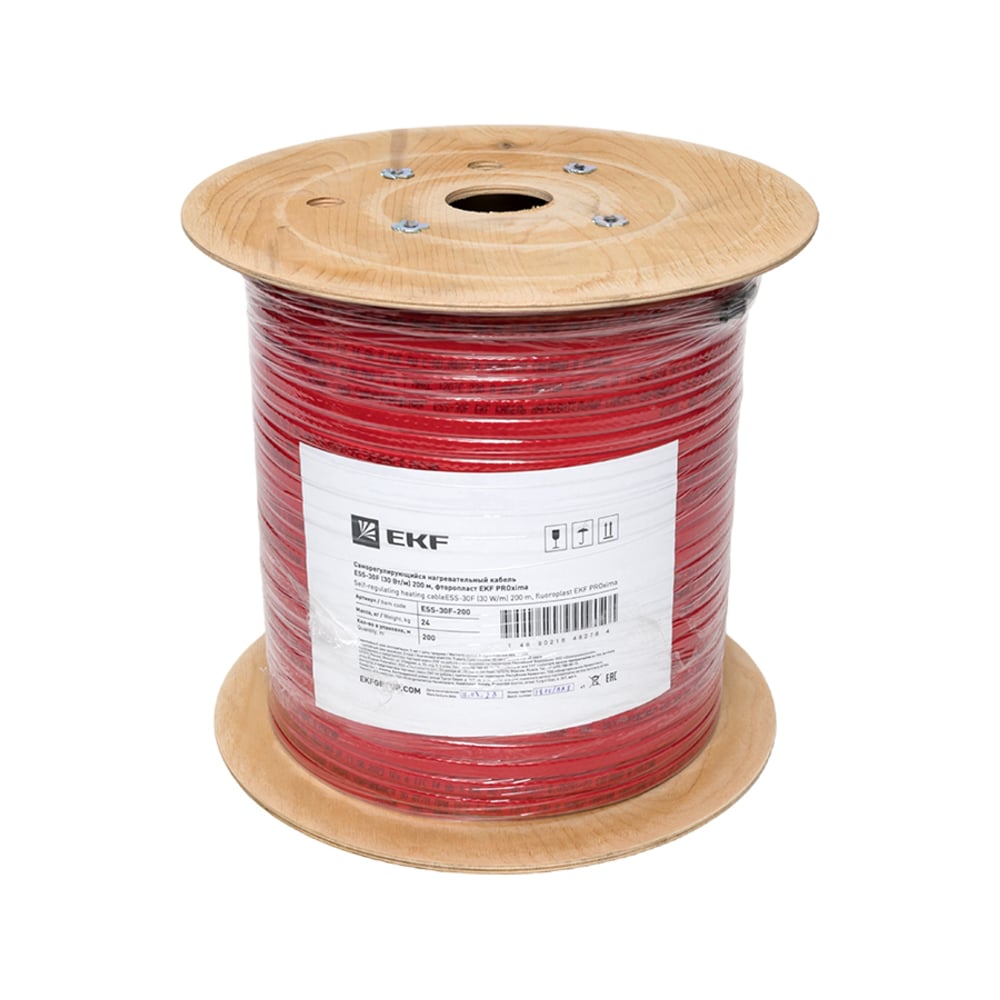 Изображение товара Саморегулирующийся нагревательный кабель EKF ess-30f 200 м для труб