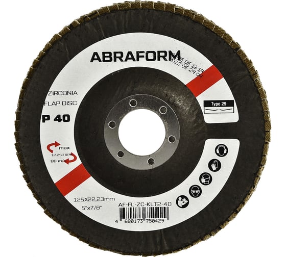 Изображение товара Круг лепестковый FlapLine ZC, 125 мм, угловой, Р40 ABRAFORM AF-FL-ZC-KLT2-40