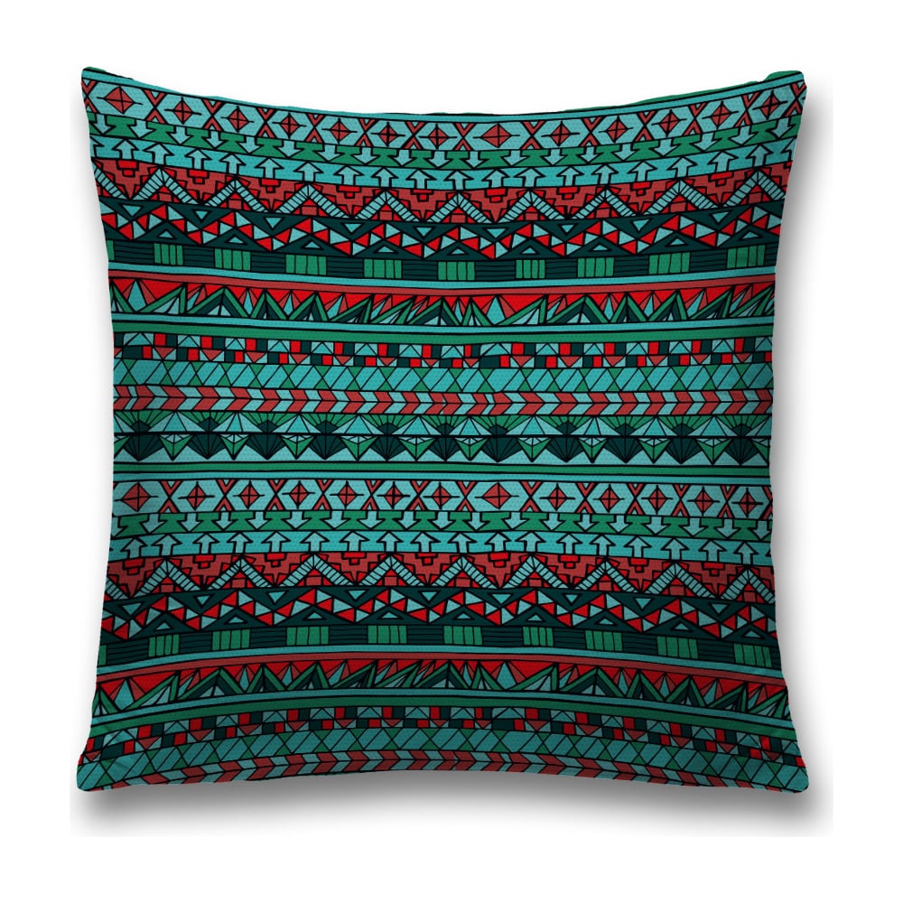 Изображение товара Декоративная наволочка JoyArty 45х45 см с рисунком бирюзовая и бордовая из полиэстера