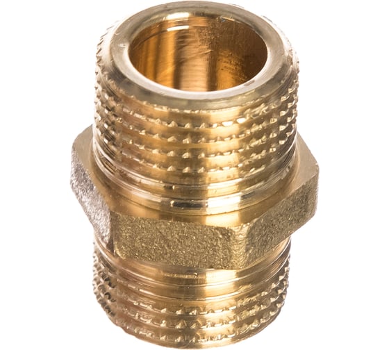 Изображение товара Равнопроходной ниппель ELSEN НН, 1/2", 1/2", латунь EBF15.12