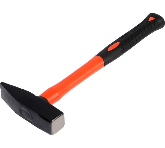 Изображение товара Молоток ЛОМ слесарный, квадратный боек, фиберглассовая обрезиненная рукоятка, 1000 г 4987612