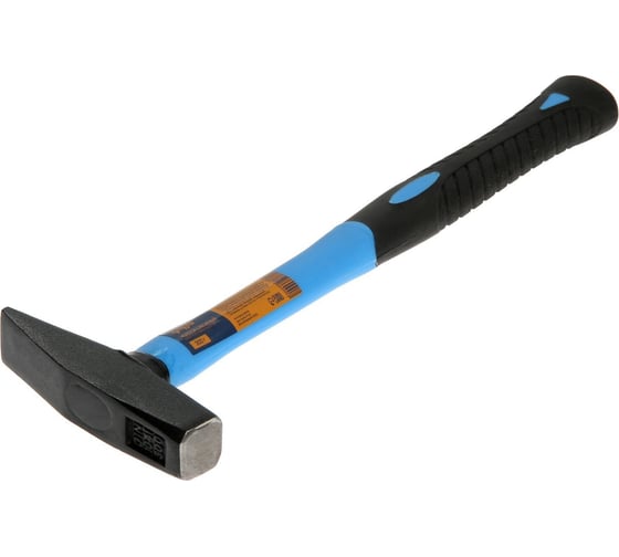 Изображение товара Молоток ТУНДРА слесарный, квадратный боек, фиберглассовая обрезиненная рукоятка, 300 г 881986