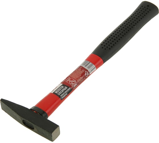 Изображение товара Молоток ЛОМ слесарный, квадратный боек, фиберглассовая обрезиненная рукоятка, 100 г 1672076