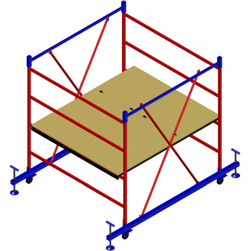 Изображение товара Вышка-тура Мега 4М 1,8 м, модульная, сталь, с колесами и площадкой