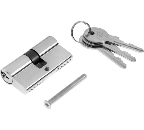 Изображение товара Цилиндровый механизм ТУНДРА, 60 мм, английский ключ, 3 ключа, хром 2921825