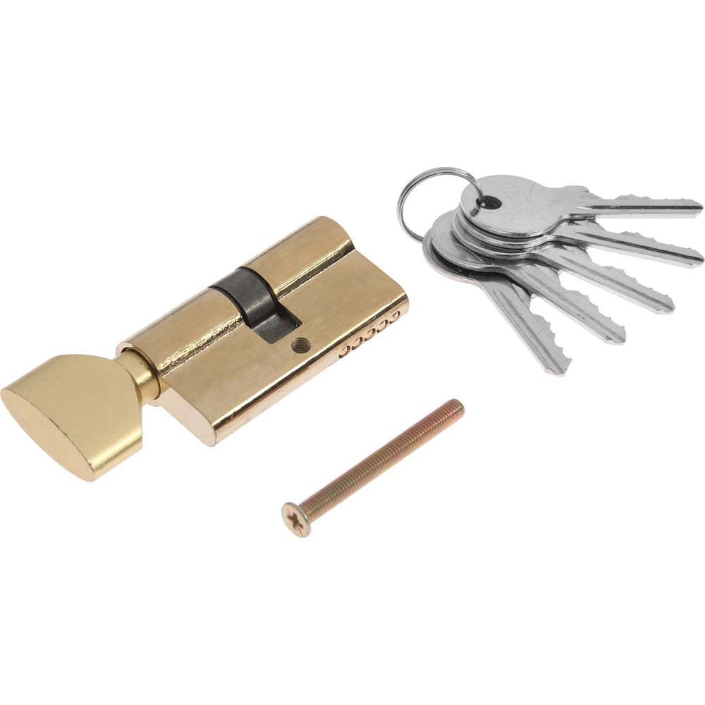 Изображение товара Цилиндровый механизм TUNDRA 60 мм с вертушкой и английским ключом золото