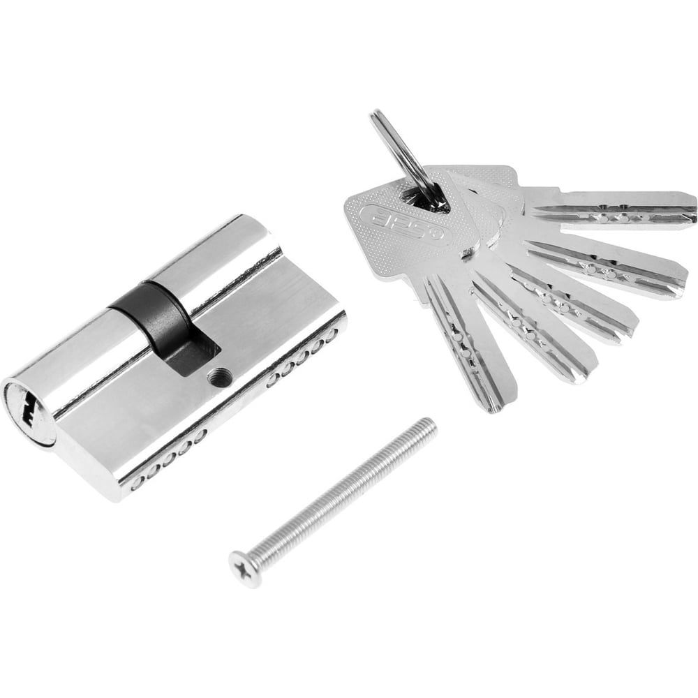 Изображение товара Цилиндровый механизм ТУНДРА 70 мм перфор ключ 5 шт хром