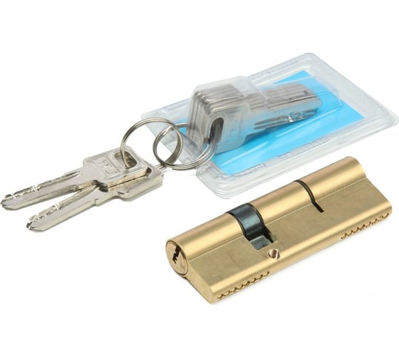 Изображение товара Цилиндровый механизм ТУНДРА для китайской двери, 90 мм, латунь, цвет золото 2921797