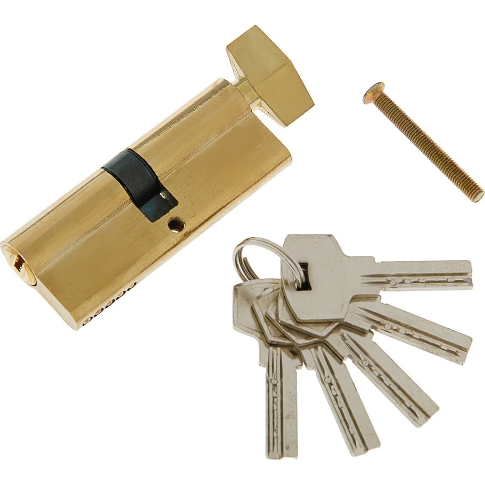 Изображение товара Цилиндровый механизм ТУНДРА, 80 мм, золото, 5 ключей