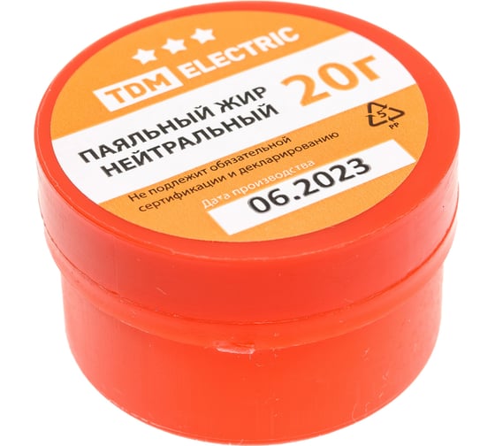 Изображение товара Флюс для пайки, паяльный жир нейтральный TDM ELECTRIC, 20 г, банка, серия Алмаз SQ1025-1513