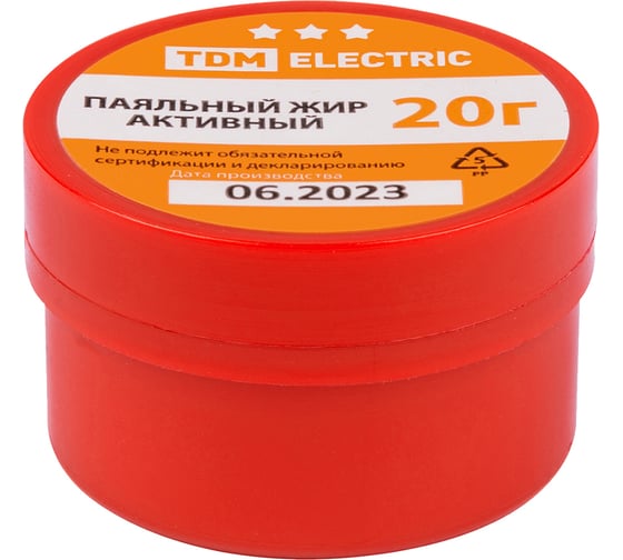 Изображение товара Флюс TDM ELECTRIC для пайки, паяльный жир активный, 20 г, банка, инд. упаковка, серия "Алмаз" SQ1025-1512