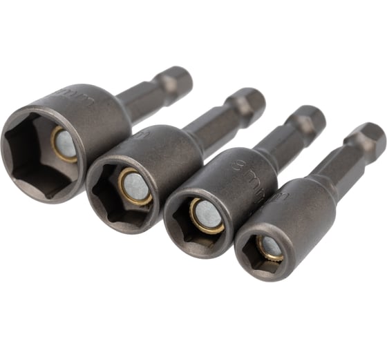 Изображение товара Набор ключей-насадок магнитных с шестигранной головкой 6/8/10/13x48 мм KRANZ KR-92-0408