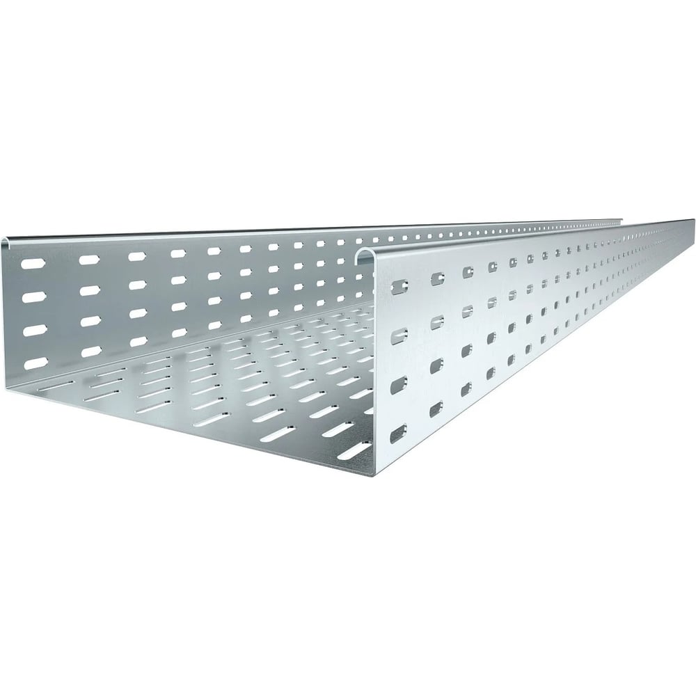 Изображение товара Листовой кабельный лоток OBO Bettermann SKS 120 FS, 110х200х3000 мм, S=1,5 мм, перфорированный, сталь, конвейерный цинк 6061206