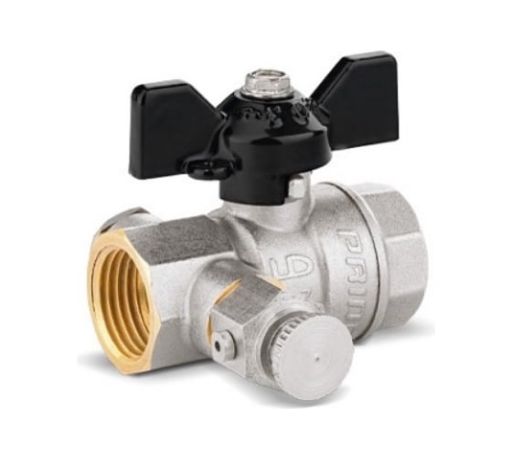 Изображение товара Шаровой rран LD латунный pride 44.15.в-в.с.б с дренажем и воздухоотводчиком, вн./вн резьба, ручка-ба  44.344.15