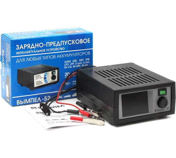 Изображение товара Зарядное устройство Вымпел Вымпел-52 библиотека АКБ+доп.настройки, 0,5-20А, 0,5-18В, цветной экран 2118