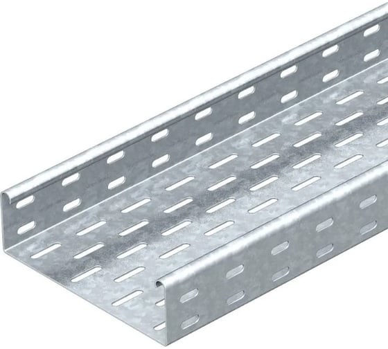 Изображение товара Листовой кабельный лоток OBO Bettermann SKS 630 FS, 60х300х3000 мм, S=1,5 мм, перфорированный, сталь, конвейерный цинк 6056296