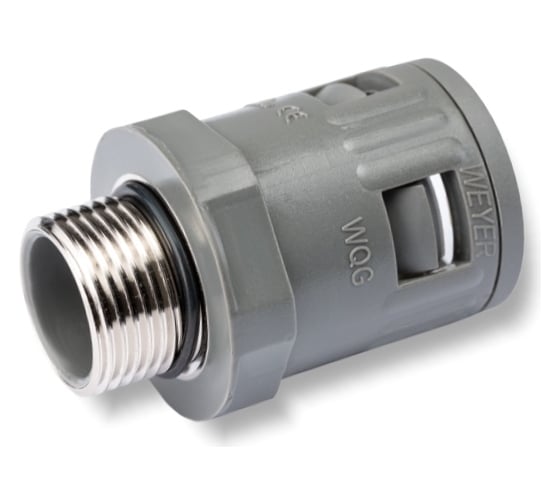 Изображение товара Муфта для гофрированных труб Weyer WQGM-M25G/AD28.5 - коннектор прямой, нар. M25x1.5 WE0301800