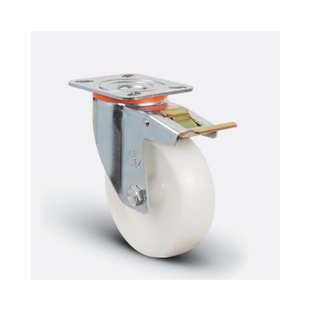 Изображение товара Колесо с поворотной платформой и тормозом EMES EM01ZKZ200X50F для промышленности